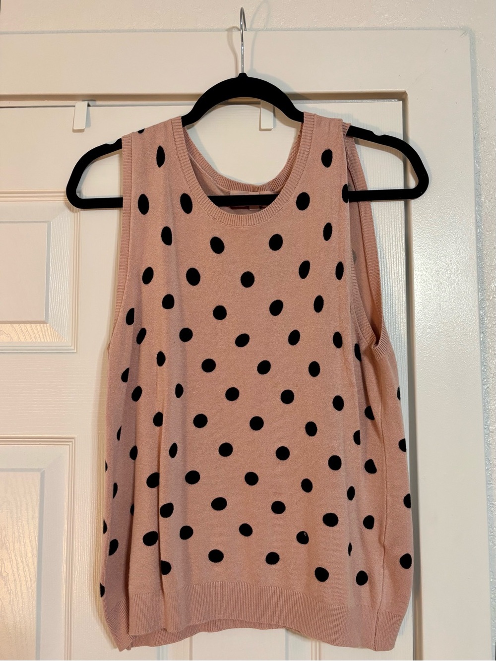 Philosophy Pink Tank Top with Black Polka Dots